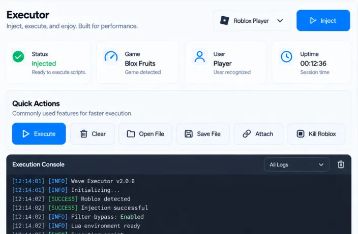 Wave Executor Code Editor Interface